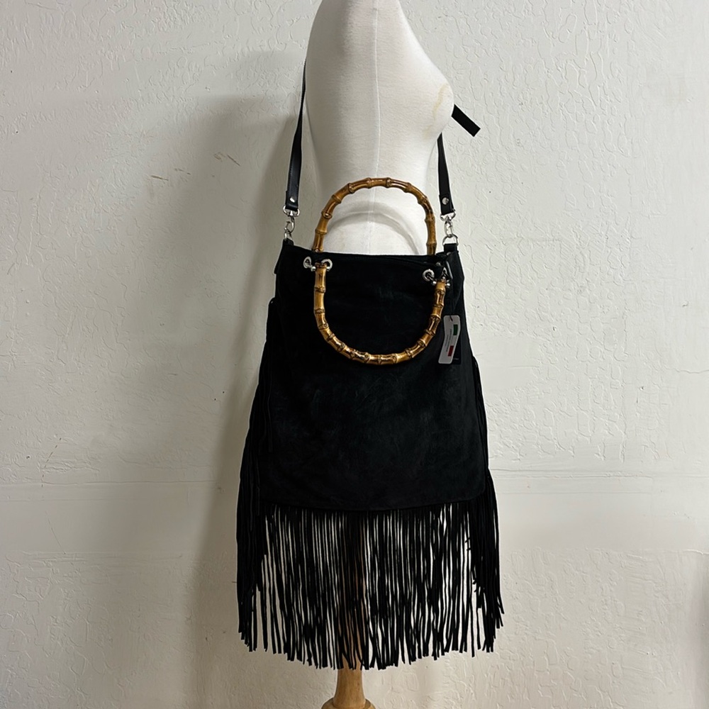 DSquared2 D2  Suede Fringed Hobo Shoulder Bag